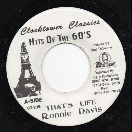 (7") RONNIE DAVIS - THAT'S LIFE / KING TUBBY & THE AGGROVATORS - LIFE TIME DUB