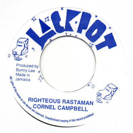 (7") CORNELL CAMPBELL - RIGHTEOUS RASTAMAN / KING TUBBYS & THE AGGROVATORS - DUB