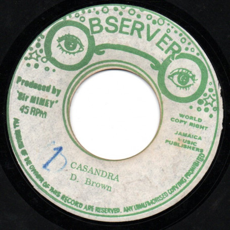 (7") DENNIS BROWN - CASSANDRA / NINEY - FIRE FROM THE OBSERVER