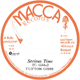 (7") CLIFTON GIBBS - SERIOUS TIME / SOUL DEFENDERS - A SERIOUS VERSION