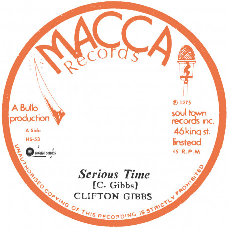 (7") CLIFTON GIBBS - SERIOUS TIME / SOUL DEFENDERS - A SERIOUS VERSION