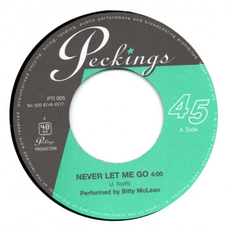 (7") BITTY MCLEAN - NEVER LET ME GO / JERICHO HORN SECTION - FULLY LOADED