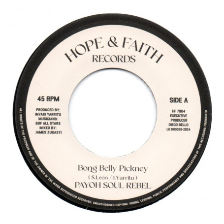 (7") PAYOH SOUL REBEL - BONG BELLY PICKNEY / BDF ALL STARS - BONG BELLY DUB