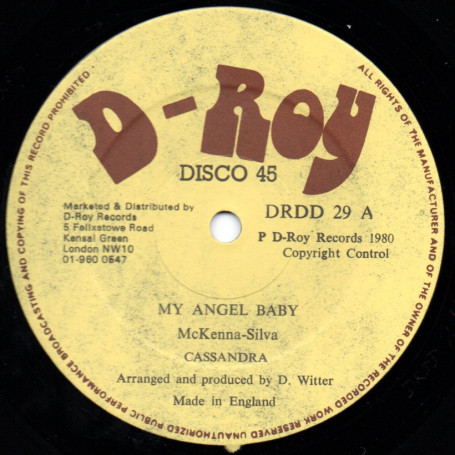 (12") CASSANDRA - MY ANGEL BABY / THANKS YOU FOR THE MANY THINGS YOUVE DONE